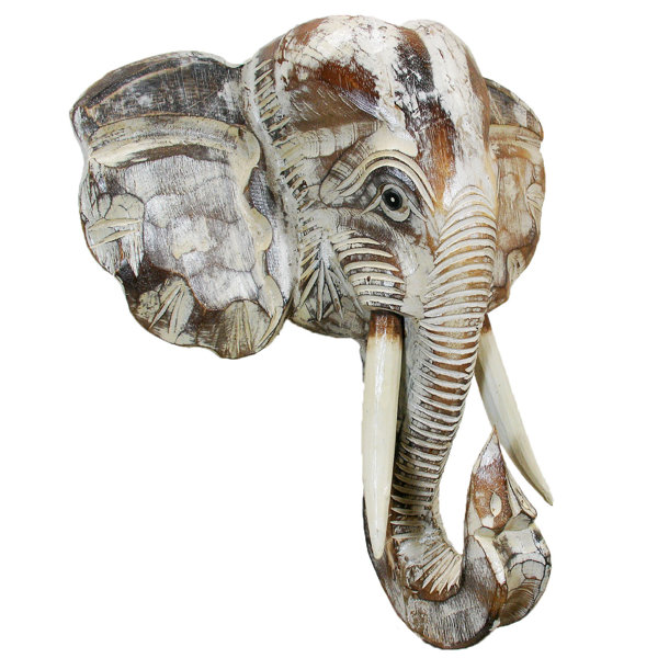 World Menagerie Wooden Elephant Head Wall Décor & Reviews Wayfair